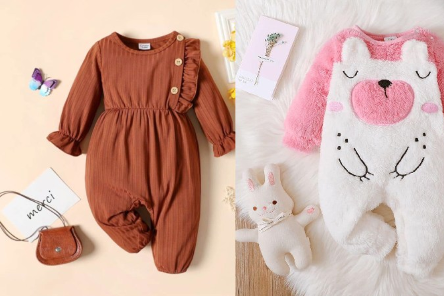 Rs 149 Bear Design Long-sleeve Baby Jumpsuit Thespark Shop